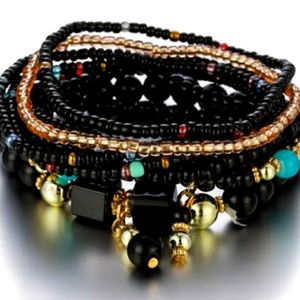 Handmade Bohemian Multilayer Charge Bracelet For Women Rice Bead Bracelet